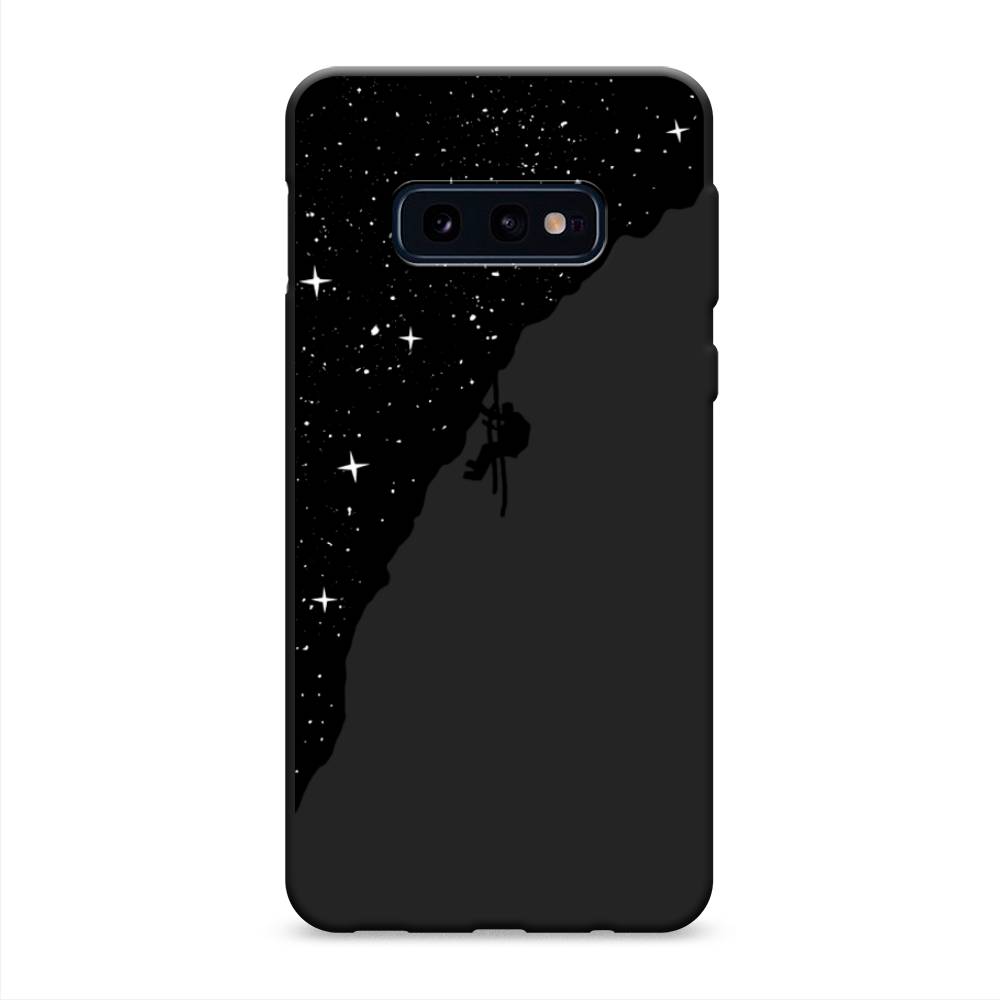 фото Матовый силиконовый чехол "скалолаз в космосе" на samsung galaxy s10e awog