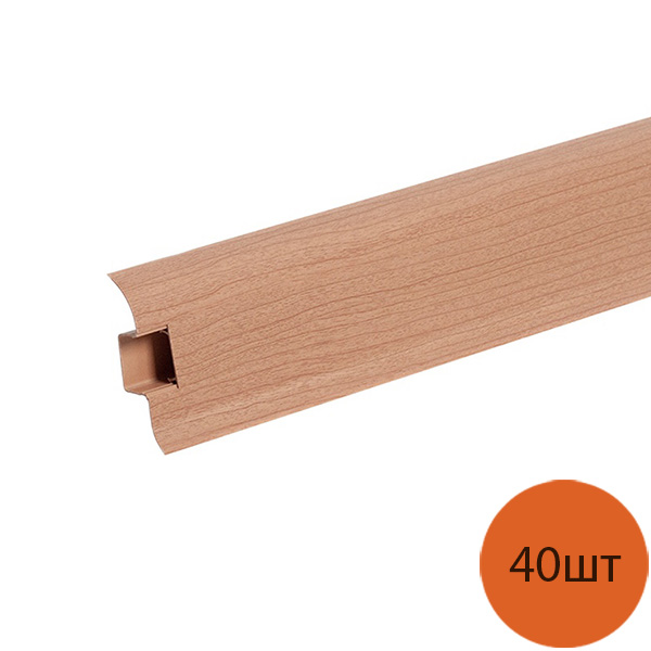 

IDEAL Komfort плинтус 55мм с кабель-каналом и мягким краем Вишня темная 244 (2,5м) (упак.