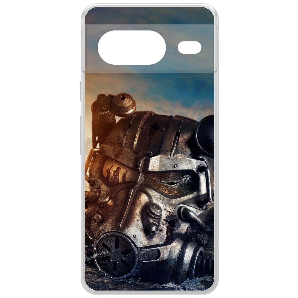 

Чехол-накладка Krutoff Clear Case Фоллаут (Fallout) - Шлем Т-60 для GOOGLE Pixel 8, Прозрачный