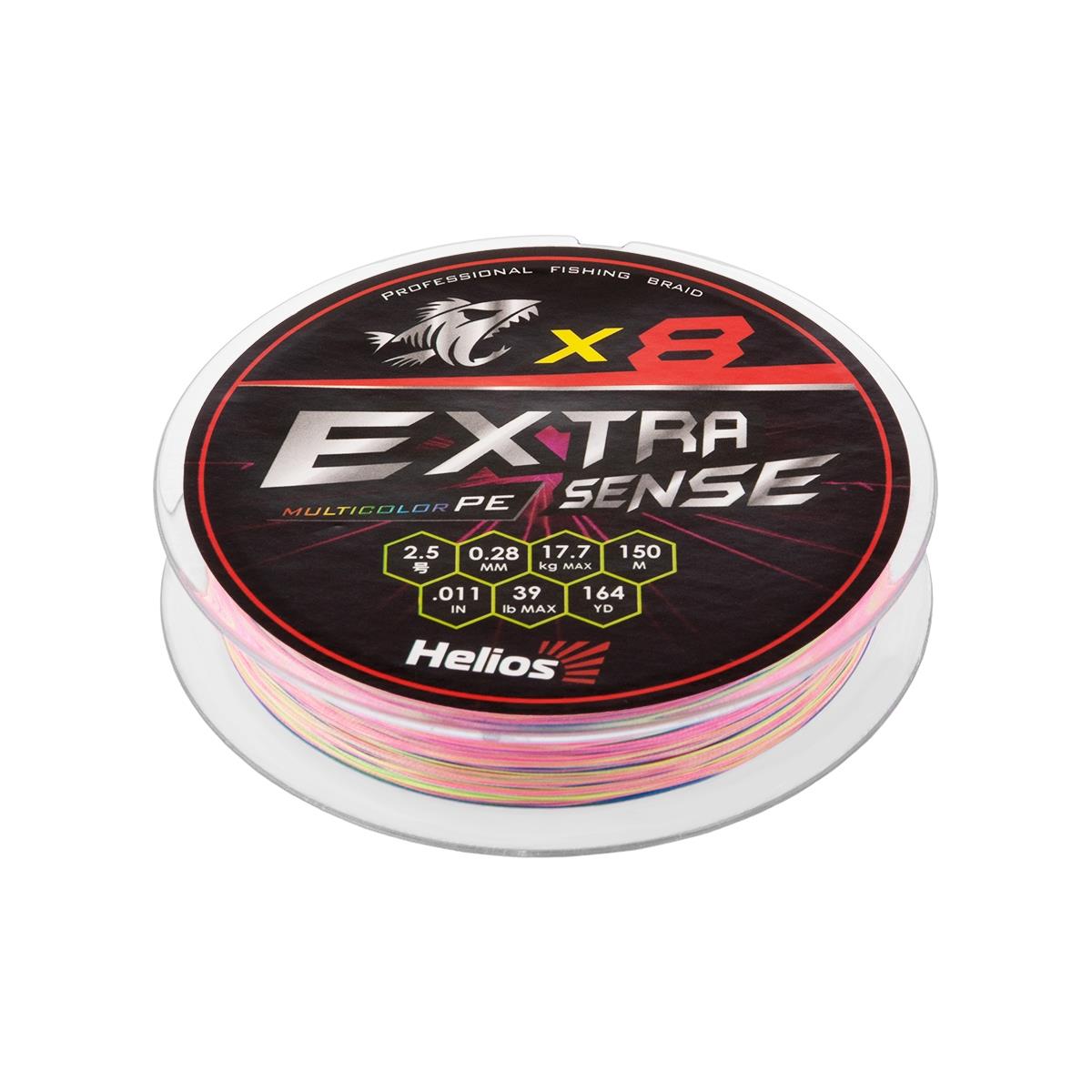 

Шнур Helios Extrasense X8 PE Multicolor 0,28 мм, 150 м, 17,7 кг, multicolor, 1 шт, Extrasense X8 PE