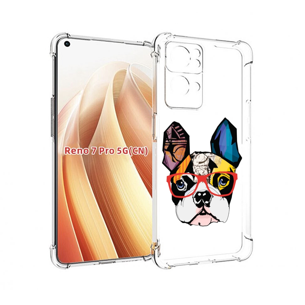 

Чехол MyPads Мопс-в-очках для OPPO Reno7 Pro 5G, Прозрачный, Tocco