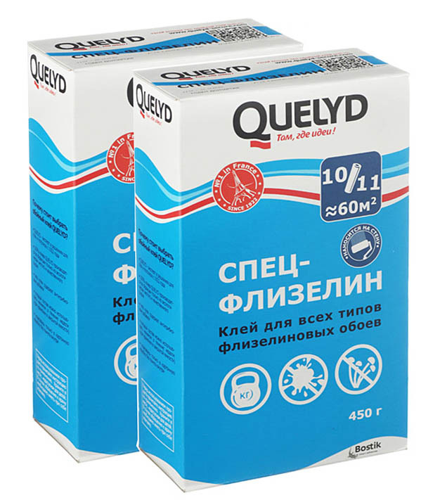 

Клей для флизелиновых обоев Quelyd Спец-флизелин 450 гр (2 шт.)