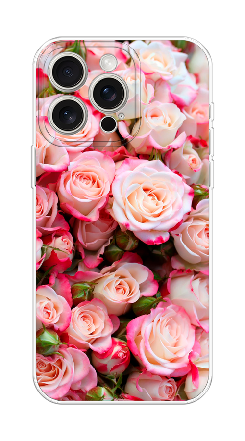 

Чехол на Apple iPhone 15 Pro Max "Много роз", Розовый, 15850-1