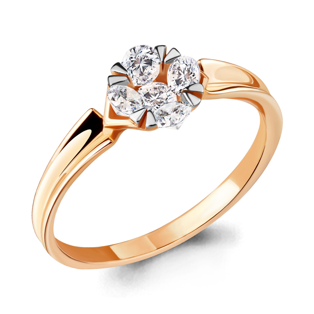 

Кольцо из красного золота с фианитом р., Aquamarine 68577А, 68577А_585_кз