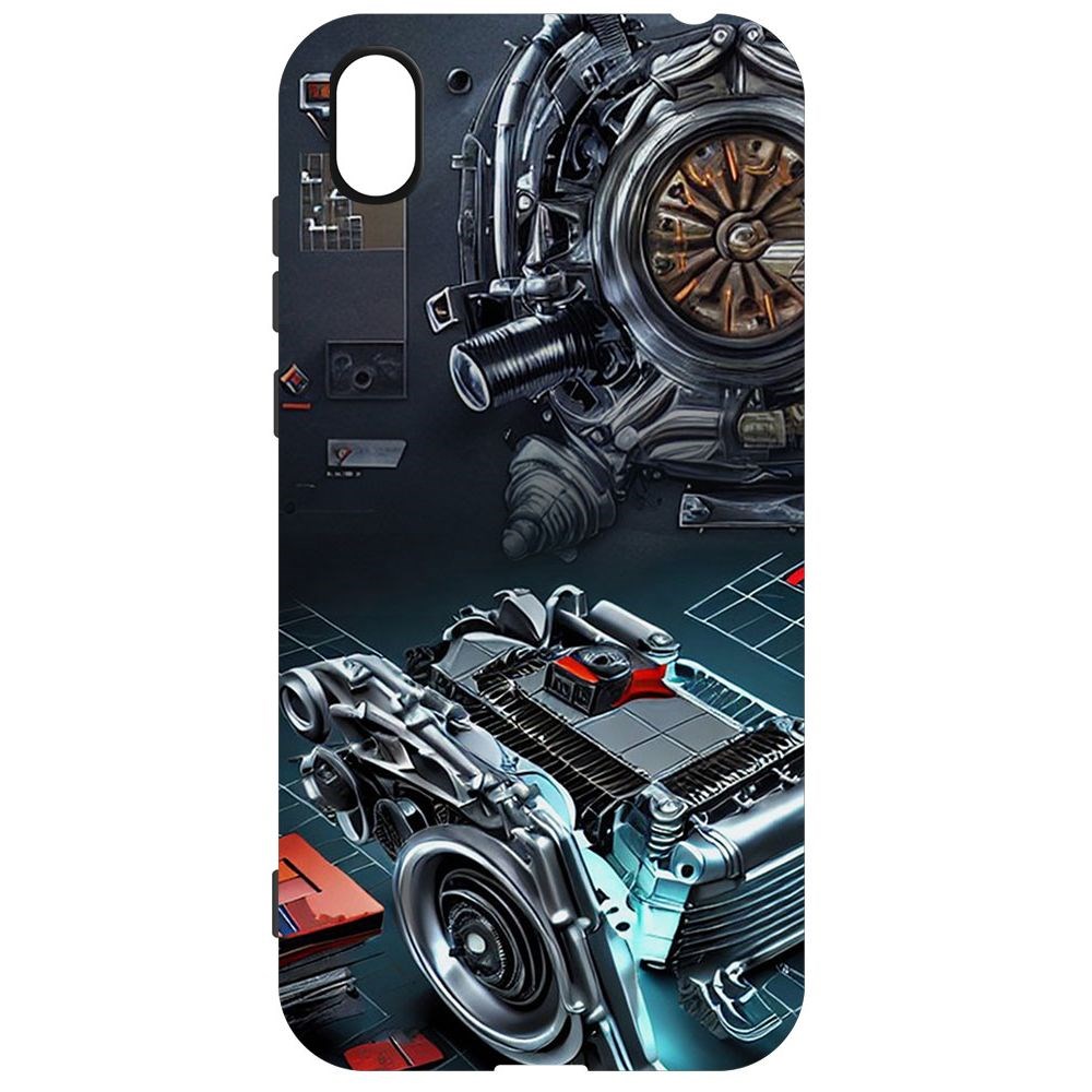 

Чехол-накладка Софт Моторы для Huawei Y5 (2019), Черный