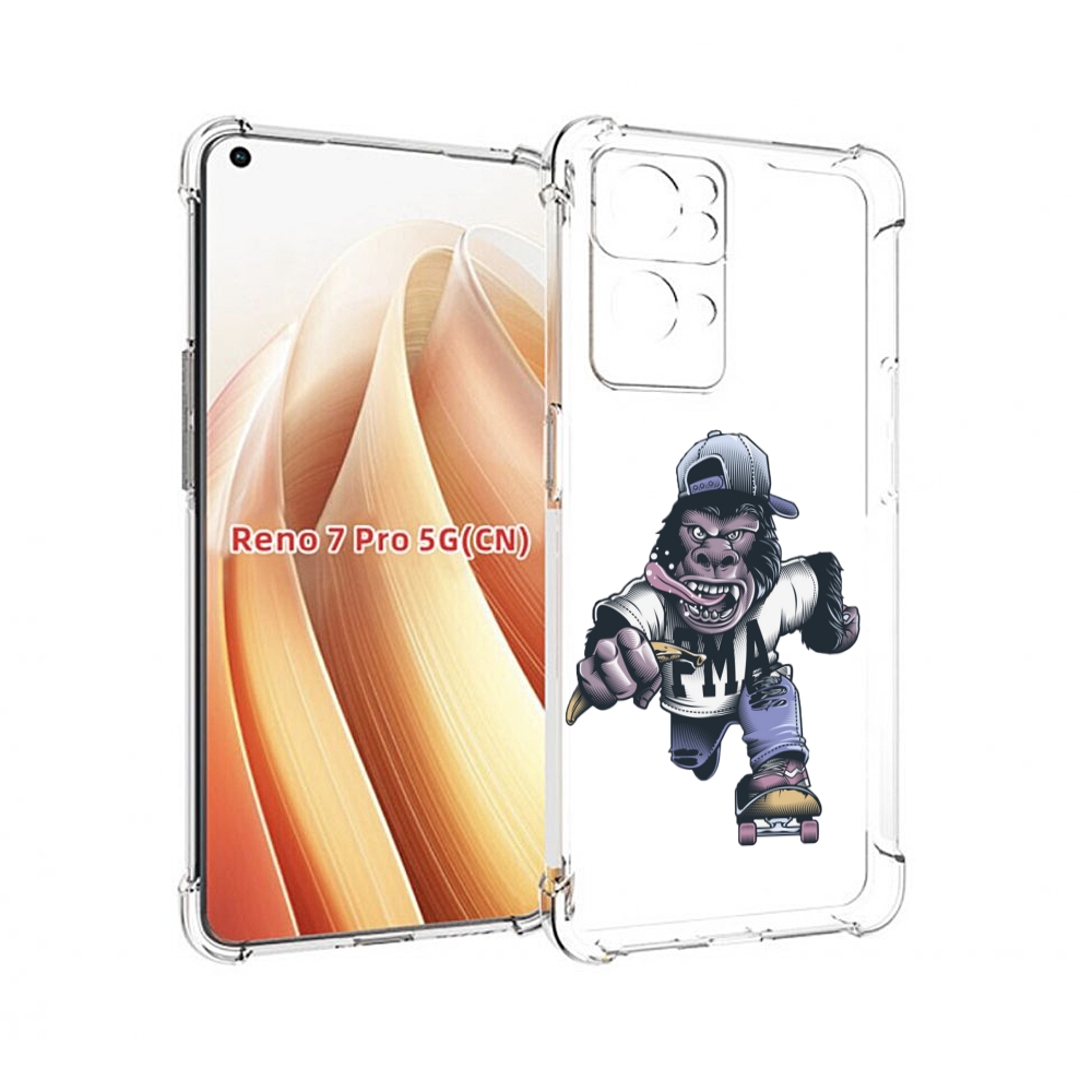 

Чехол MyPads Обезьяна на скейте для OPPO Reno7 Pro 5G, Прозрачный, Tocco