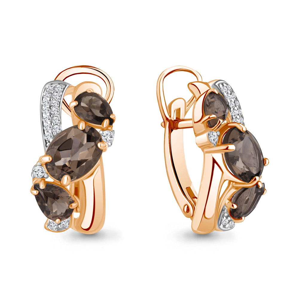 

Серьги из серебра с кварцем/фианитом Aquamarine 4708201А, 4708201А_925_з