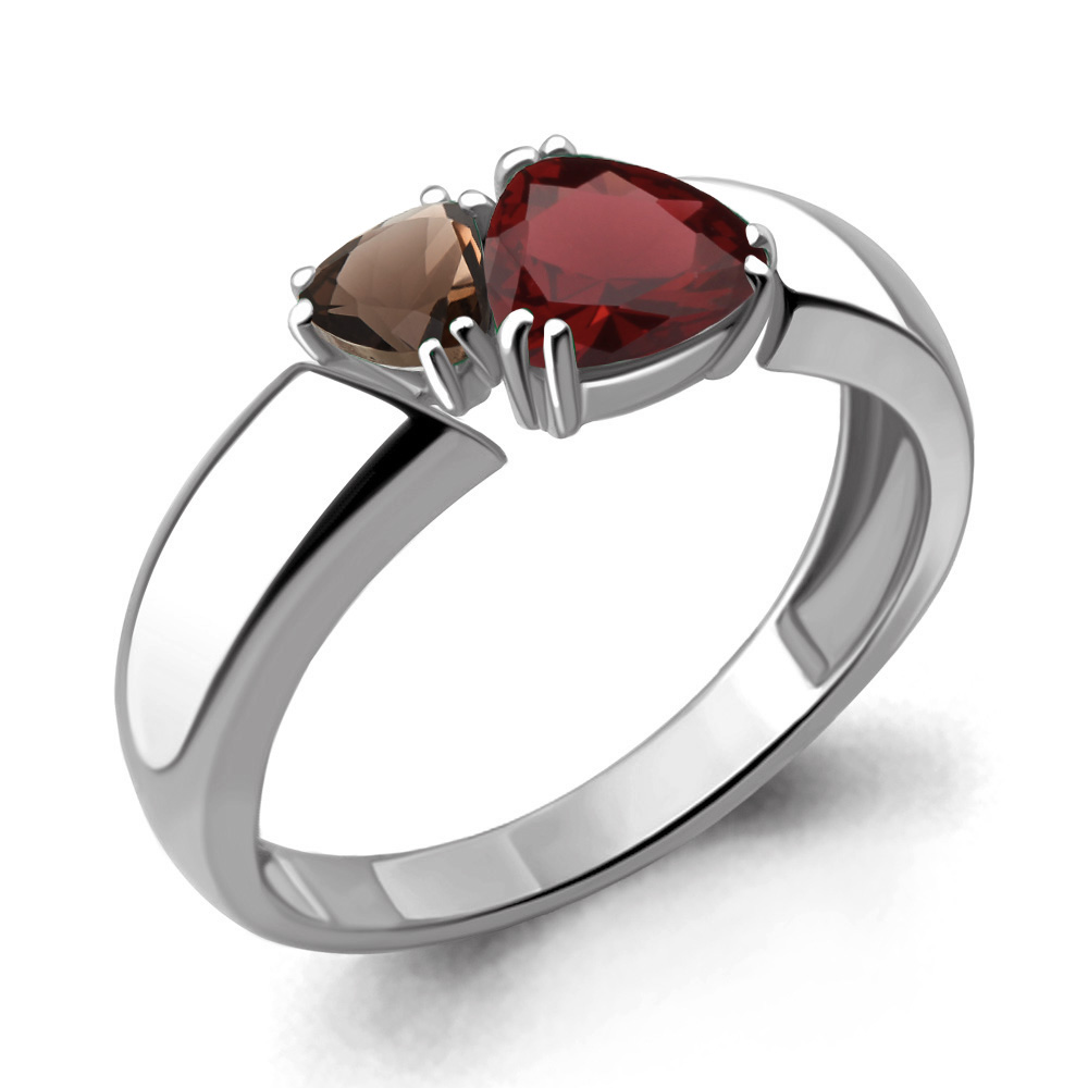 

Кольцо из серебра с кварцем/гранатом р., Aquamarine 6939136, 6939136_925_р