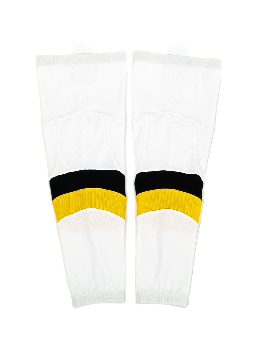 Гамаши хоккейные ВОЛНА №9 INT белый-черный-желтый