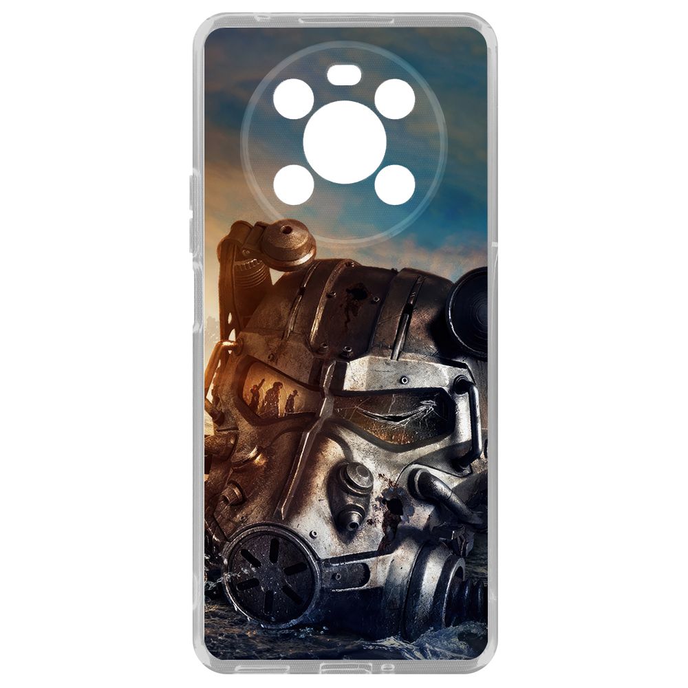 

Чехол-накладка Krutoff Clear Case Фоллаут (Fallout) - Шлем Т-60 для Honor X30