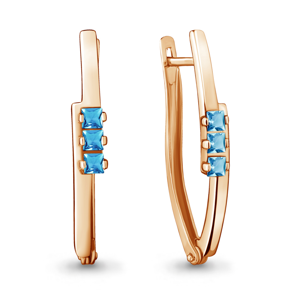 

Серьги из серебра с топазом Aquamarine 4467405, 4467405_925_з