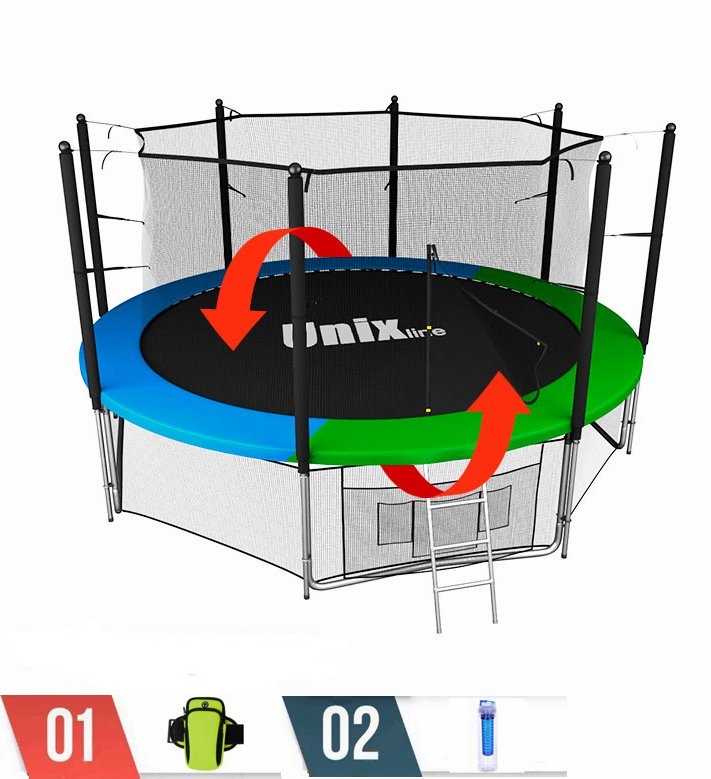 

Батут каркасный Unix Line 6ft 1,83 м Classic inside + набор аксессуаров, Синий;зеленый, Classic-Inside