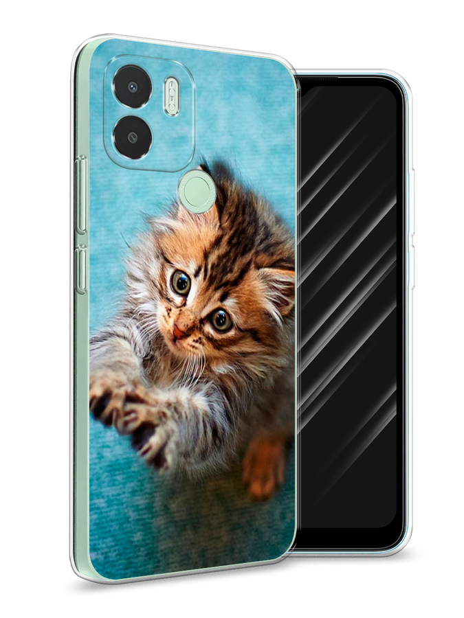 

Чехол Awog на Xiaomi Redmi A1+/Redmi A2+/Poco C51/C50 "Котенок просит есть", Бирюзовый;коричневый;белый, 319350-1