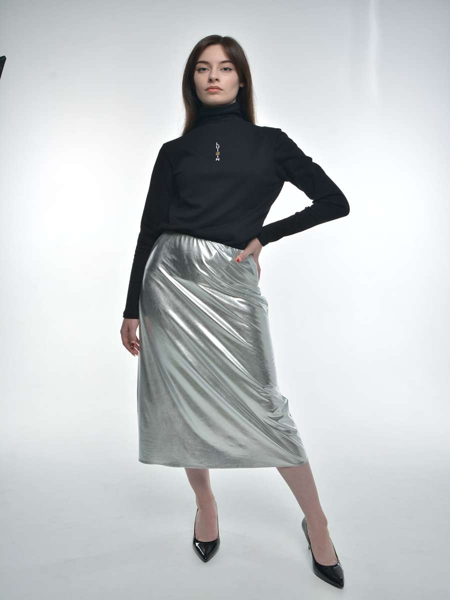 Юбка женская LUIGIN skirt_silver серебристая 42 RU