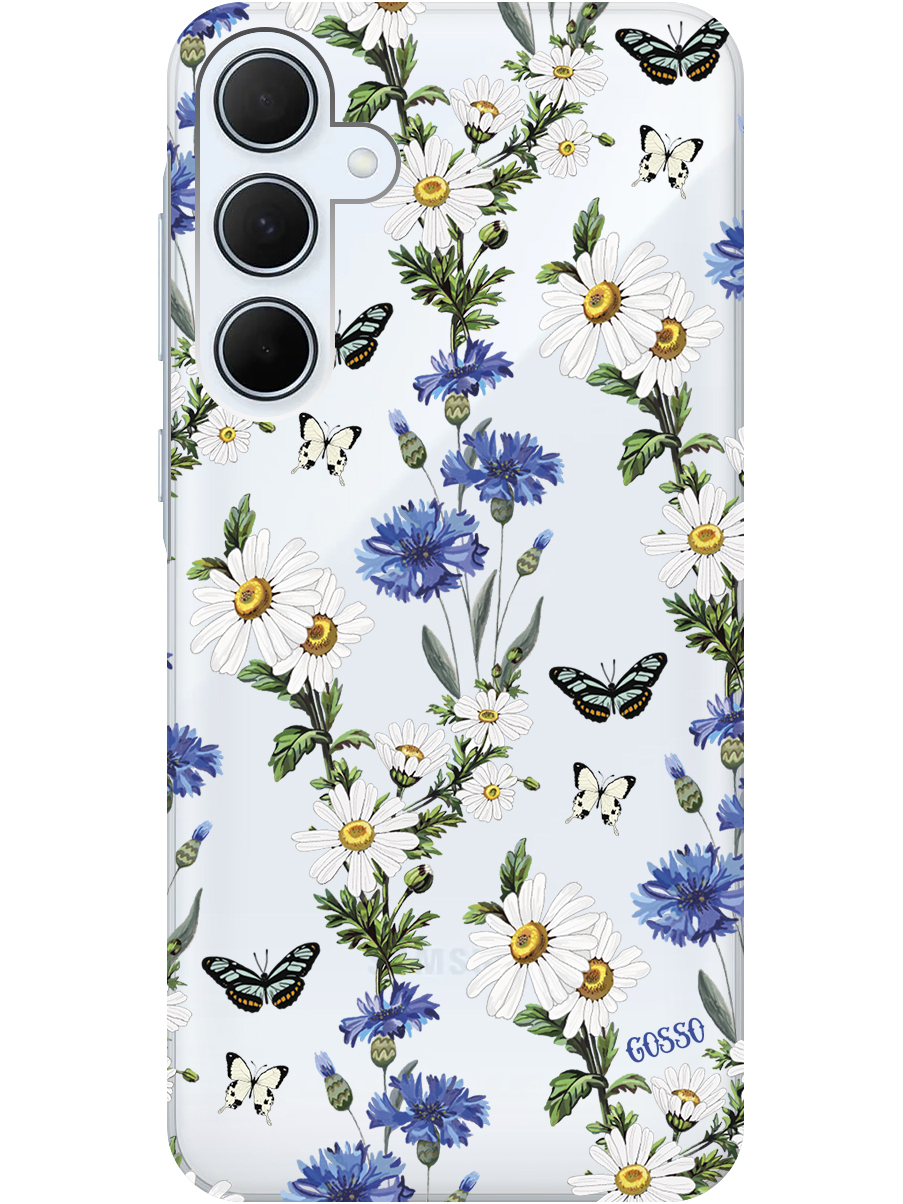 

Силиконовый чехол на Samsung Galaxy A35 с рисунком "Hello, Camomiles" прозрачный, Прозрачный;голубой;зеленый, 20012130