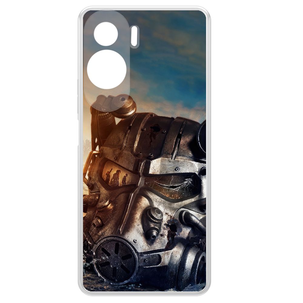 

Чехол-накладка Krutoff Clear Case Фоллаут (Fallout) - Шлем Т-60 для Honor X50i