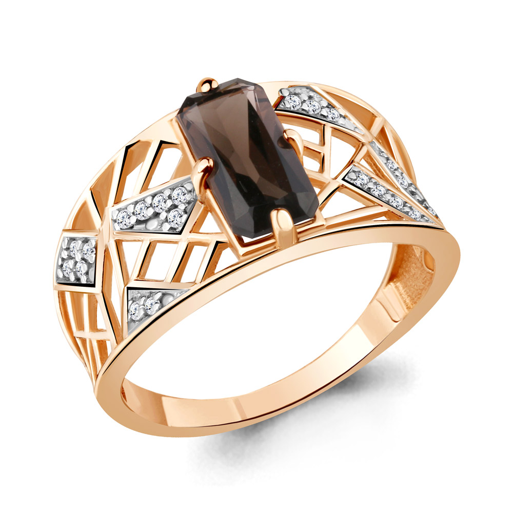 

Кольцо из серебра с кварцем/фианитом р., Aquamarine 6579801А, 6579801А_925_з