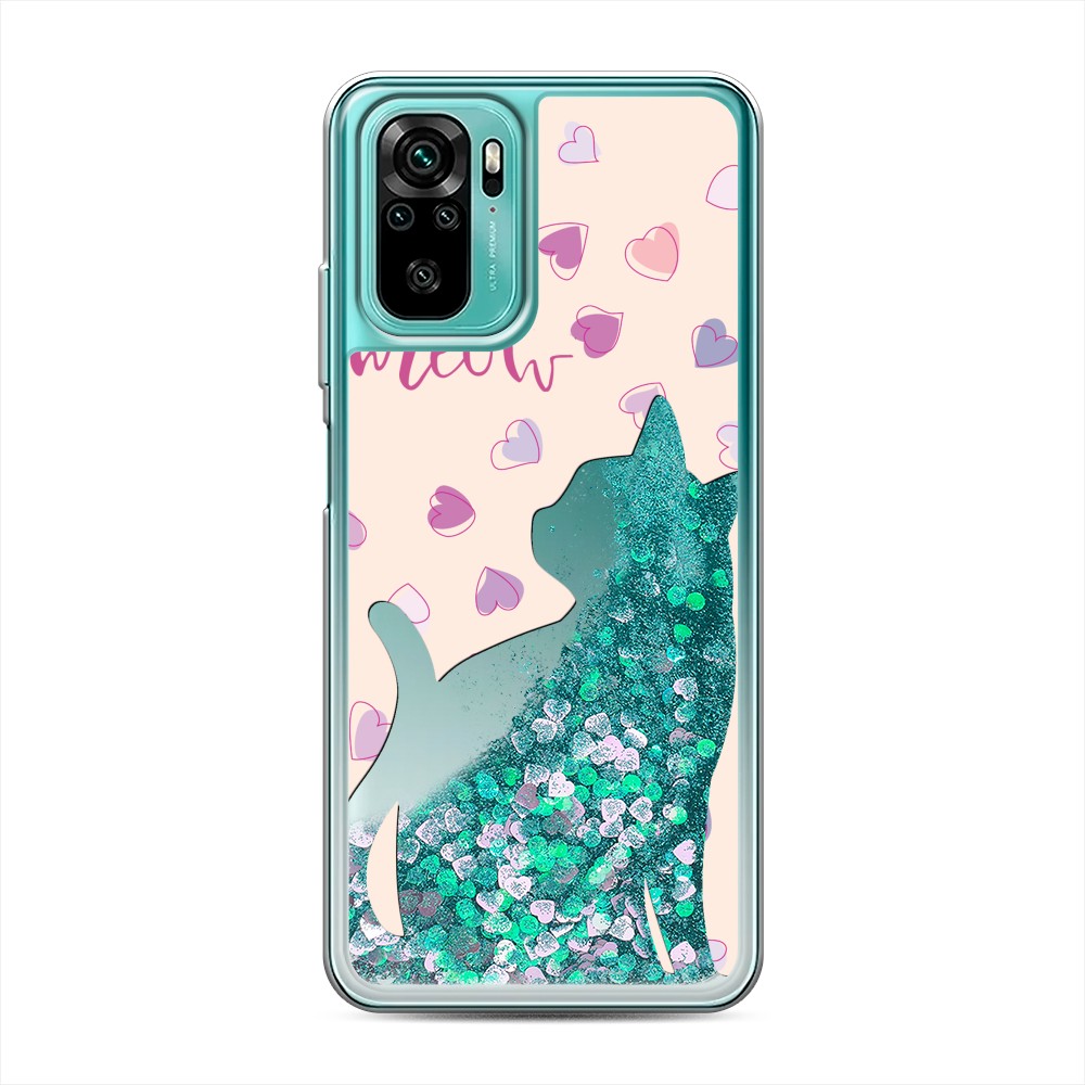 

Жидкий чехол с блестками "Прозрачный кот" на Xiaomi Redmi Note 10