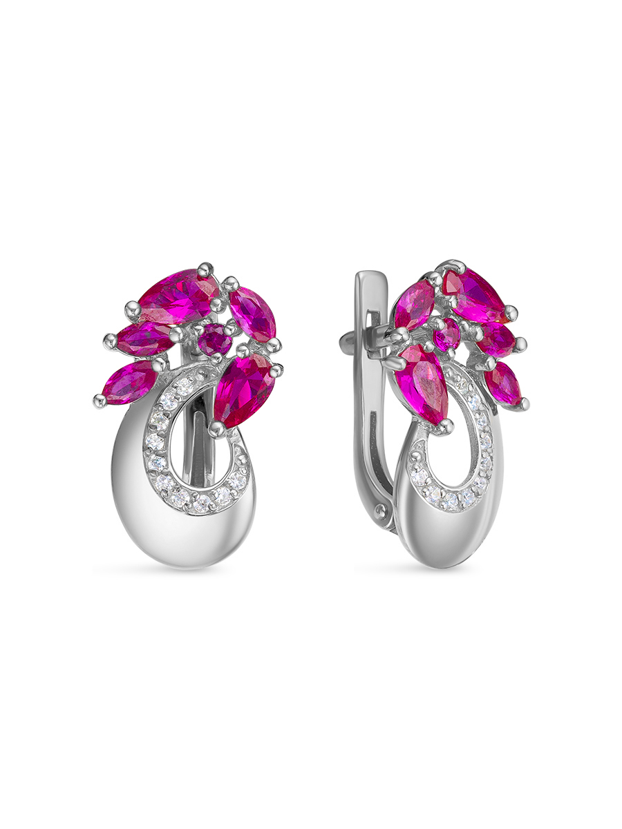 

Серьги из серебра с рубином синтетическим SamoroDki Jewelry 2-130-02р, 2-130-02р