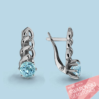 

Серьги из серебра с топазом Aquamarine 4361924, 4361924_925_р