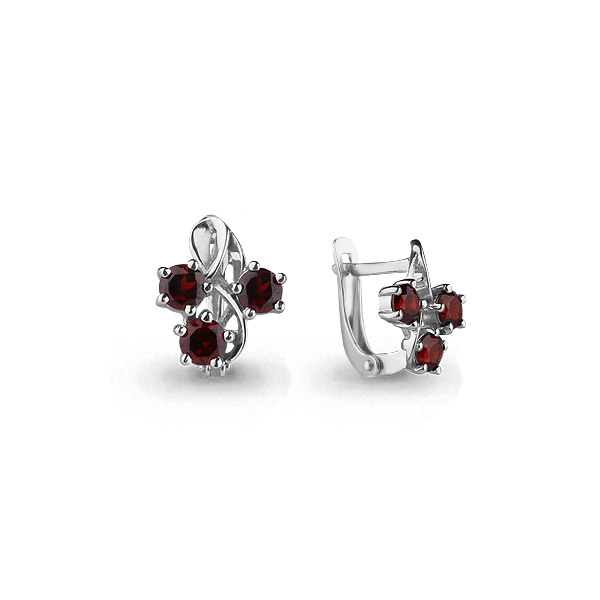 

Серьги из серебра с гранатом Aquamarine 4476803, 4476803_925_р