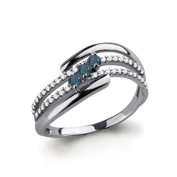 

Кольцо из серебра с топазом/фианитом р., Aquamarine 6573508А, 6573508А_925_р