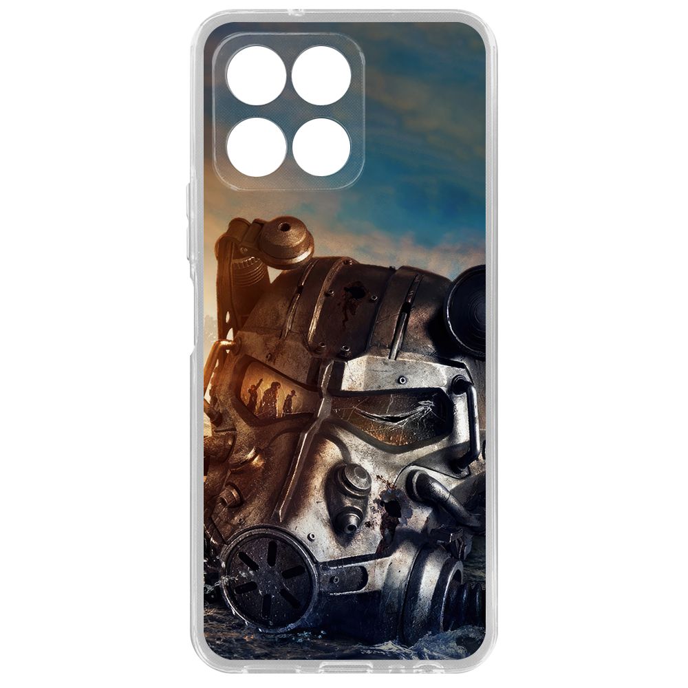 

Чехол-накладка Krutoff Clear Case Фоллаут (Fallout) - Шлем Т-60 для Honor X8 5G, Прозрачный