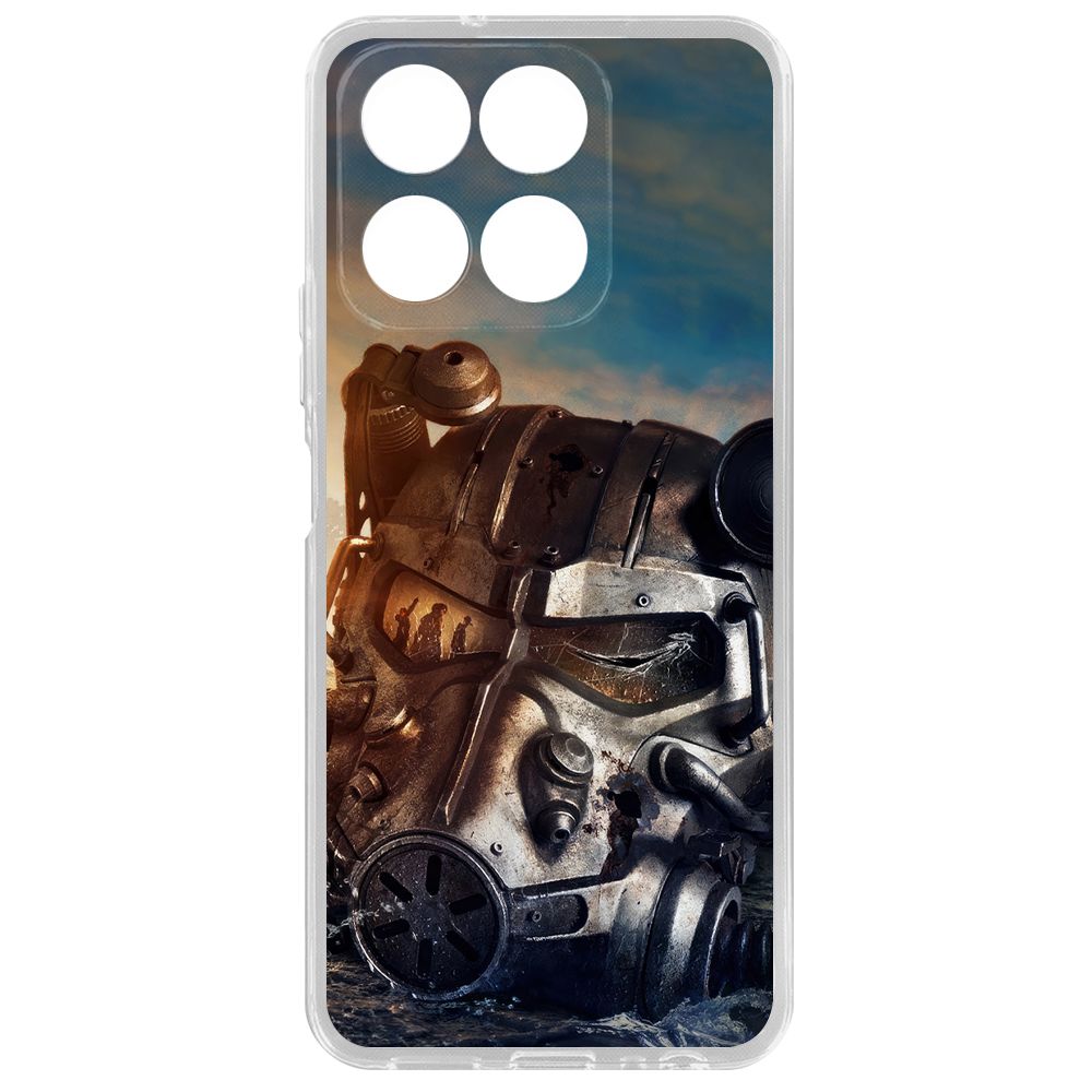 

Чехол-накладка Krutoff Clear Case Фоллаут (Fallout) - Шлем Т-60 для Honor X8a, Прозрачный