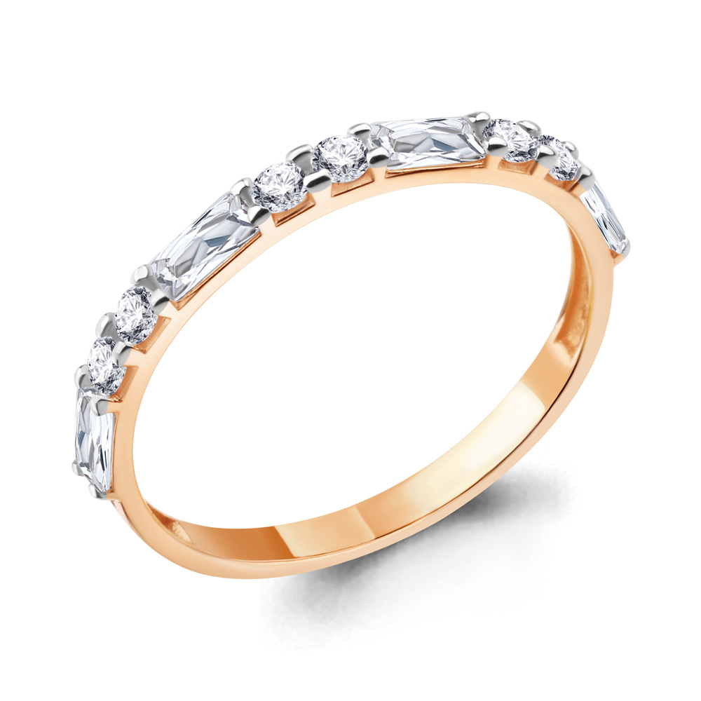 

Кольцо из красного золота с фианитом р., Aquamarine 67244А, 67244А_585_кз