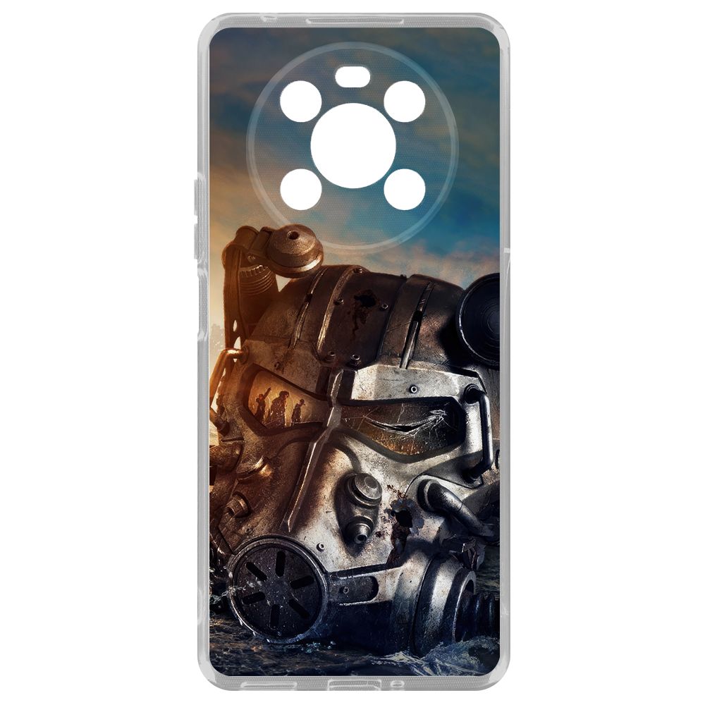 

Чехол-накладка Krutoff Clear Case Фоллаут (Fallout) - Шлем Т-60 для Honor X9, Прозрачный