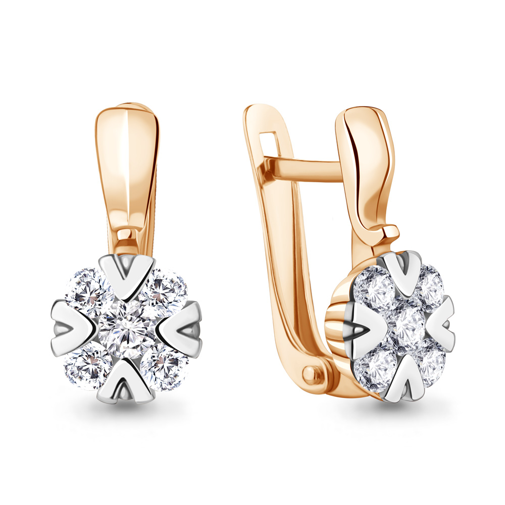 

Серьги из красного золота с фианитом Aquamarine 48051А, 48051А_585_кз