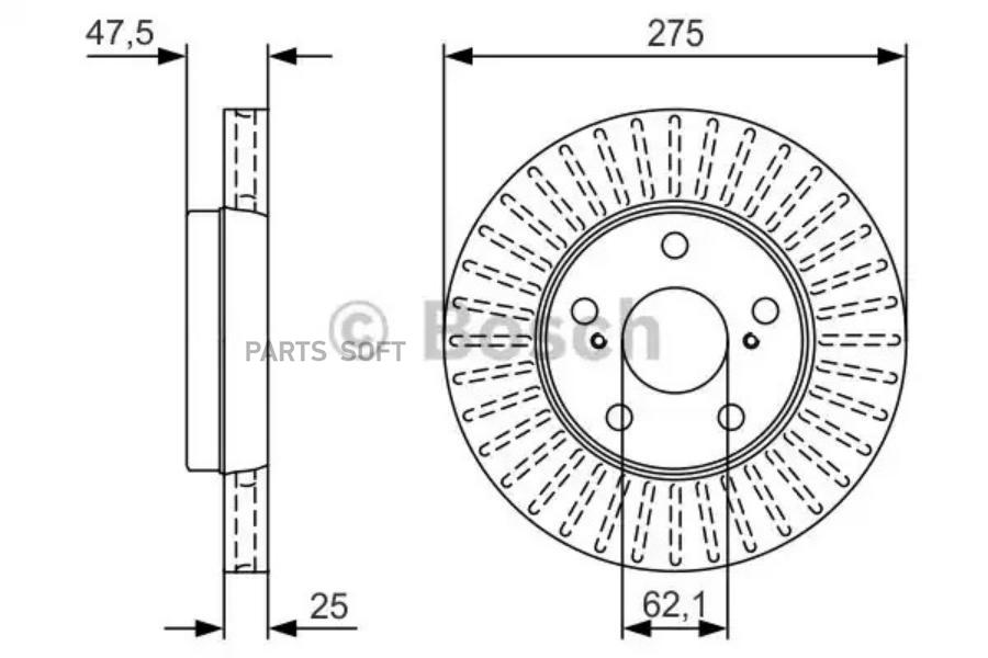 Диск Тормозной Toyota Mark Ii 92-04 Передний Bosch Bosch арт. 0986479U79