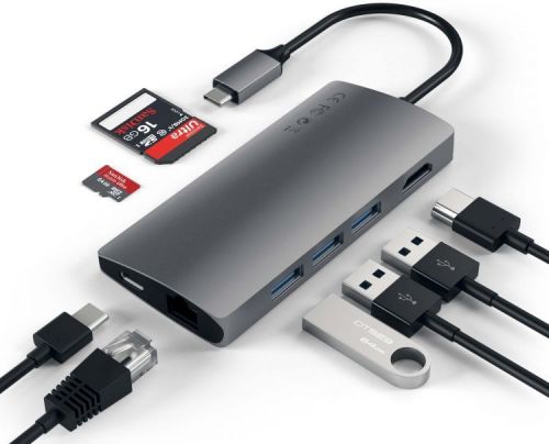 

No name Концентратор Type-C Satechi Multi-Port adapter 4K with Ethernet V2 серебристый, Концентратор Type-C Satechi Multi-Port adapter 4K with Ethernet V2 серебристый