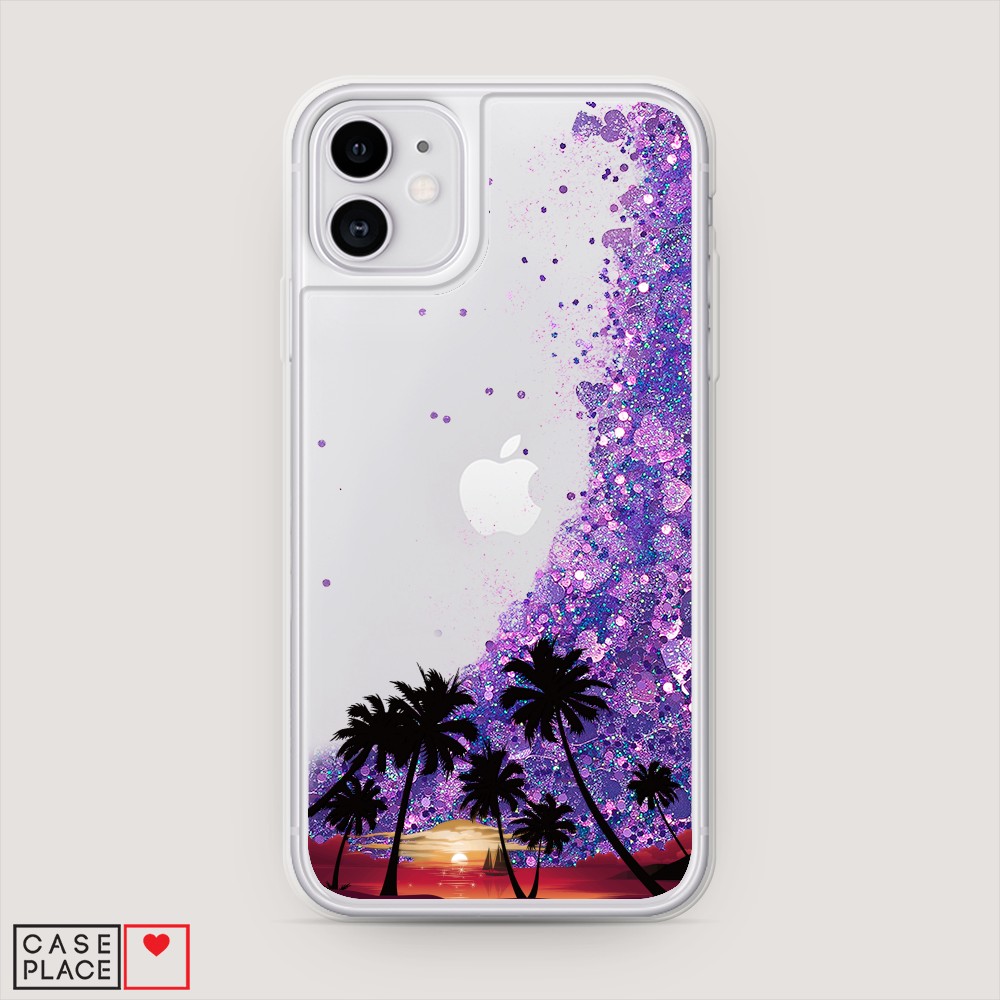 

Чехол Awog на Apple iPhone 11 / Айфон 11 "Закат и пальмы", Разноцветный, 12192-1