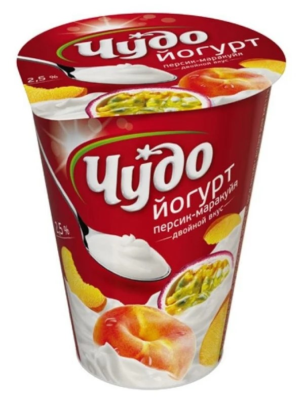 

Йогурт Чудо персик-маракуйя 2,5% 290 г