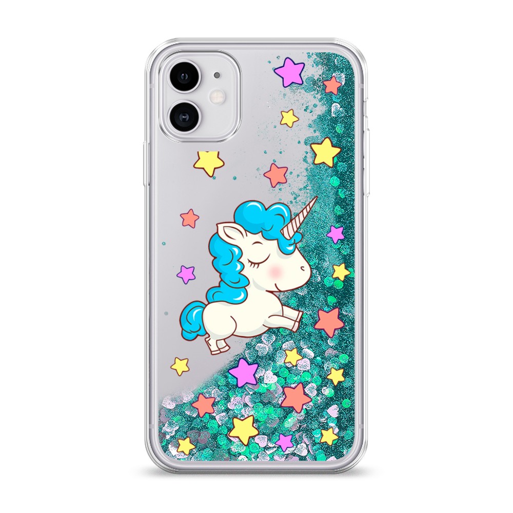 

Жидкий чехол с блестками "Звездный единорог" на Apple iPhone 11 Pro, 12195-1