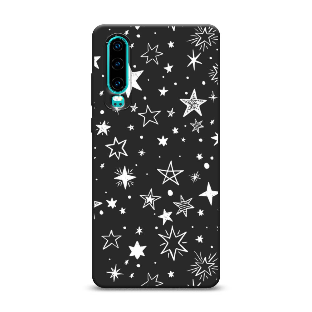 

Чехол Awog на Huawei P30 "Звездочки графика белая", Разноцветный, 68552-1