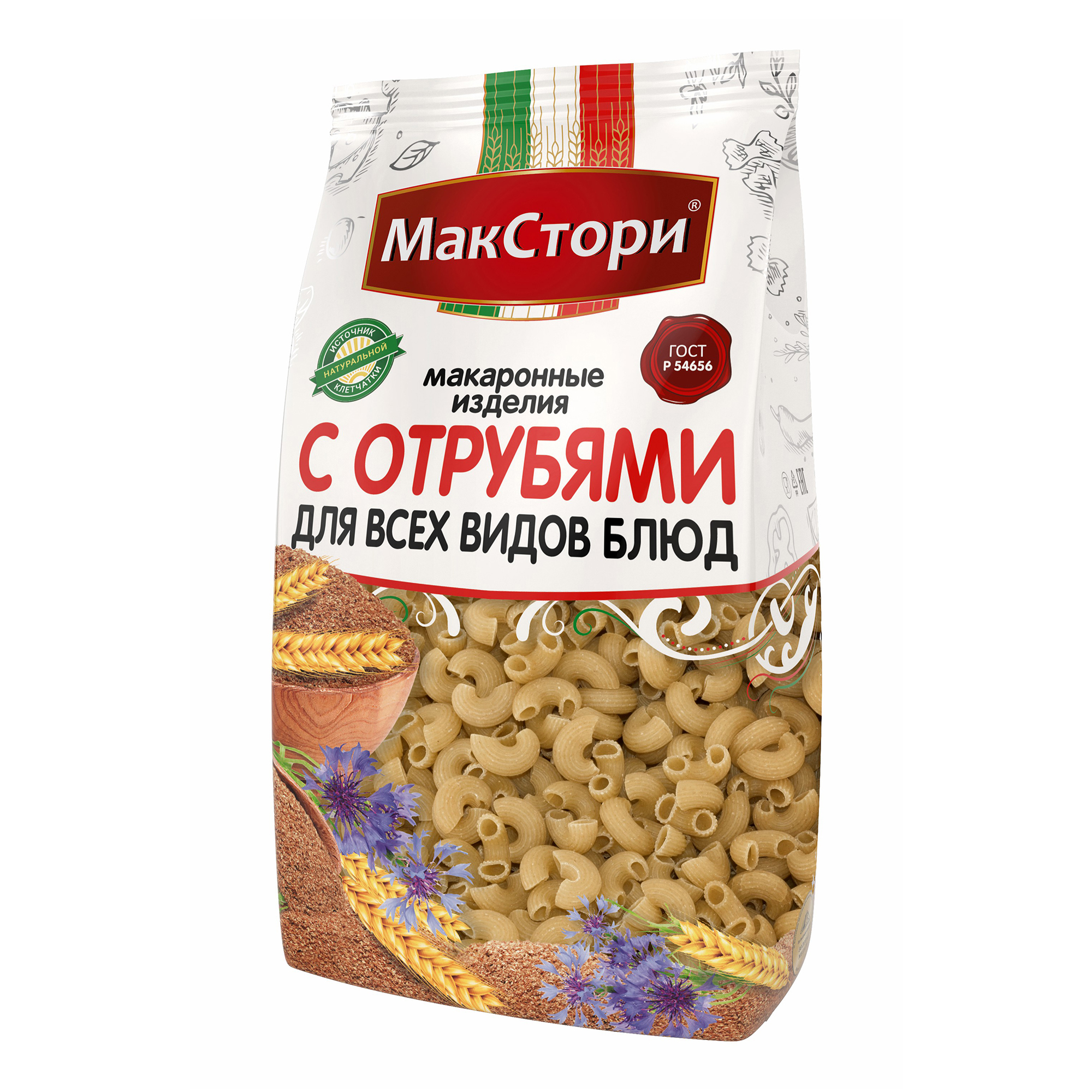 

Макаронные изделия МакСтори Рожки с отрубями 350 г