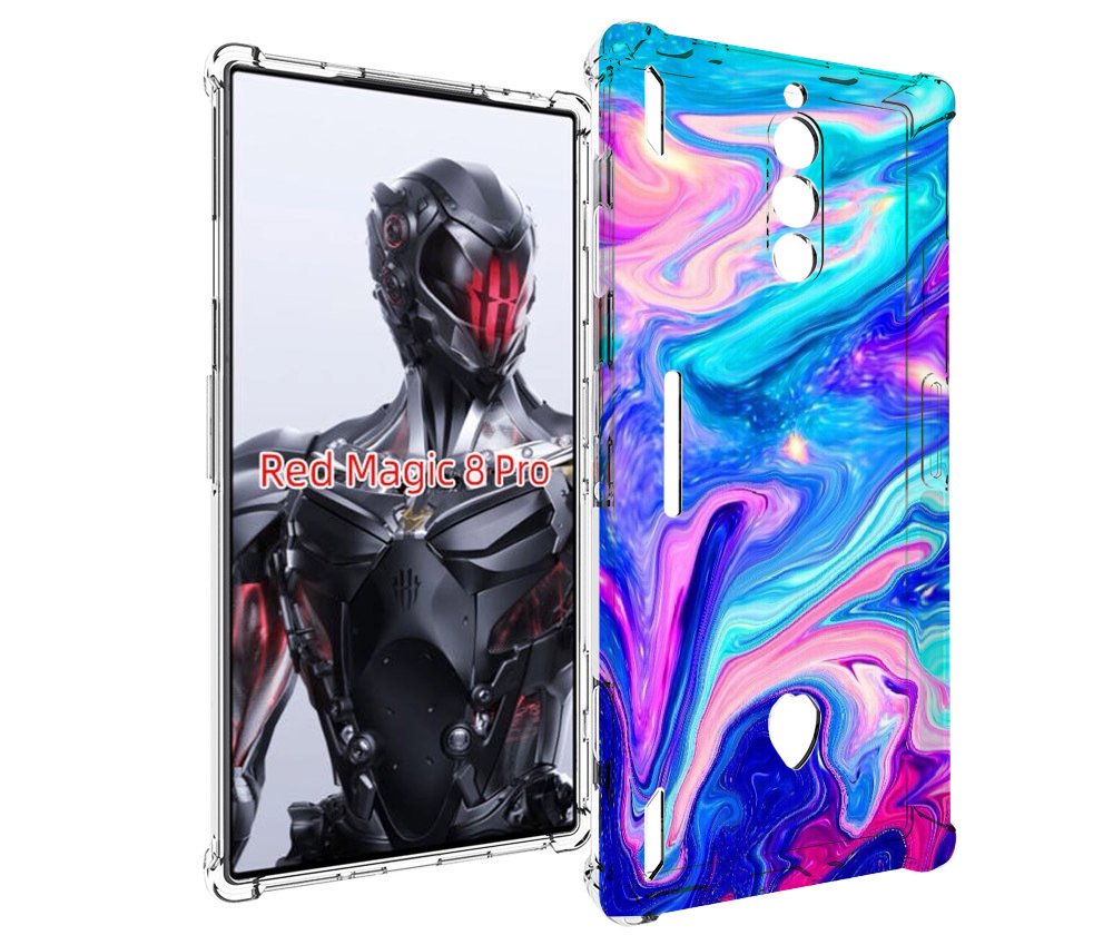 Чехол MyPads акварельные-краски для ZTE Nubia Red Magic 8 Pro / Red Magic 8 Pro Plus