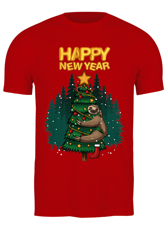 

Футболка мужская Printio Новогодняя красная S, Красный, Новогодняя