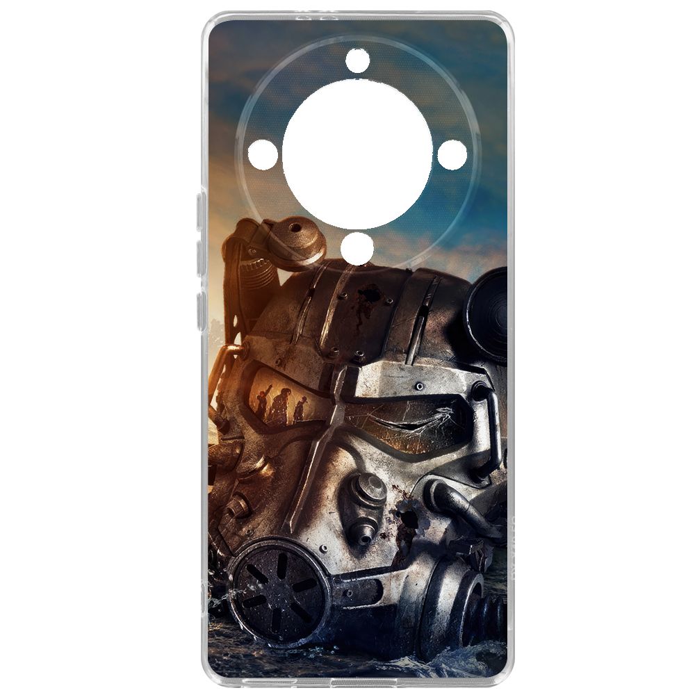 

Чехол-накладка Krutoff Clear Case Фоллаут (Fallout) - Шлем Т-60 для Honor X9a