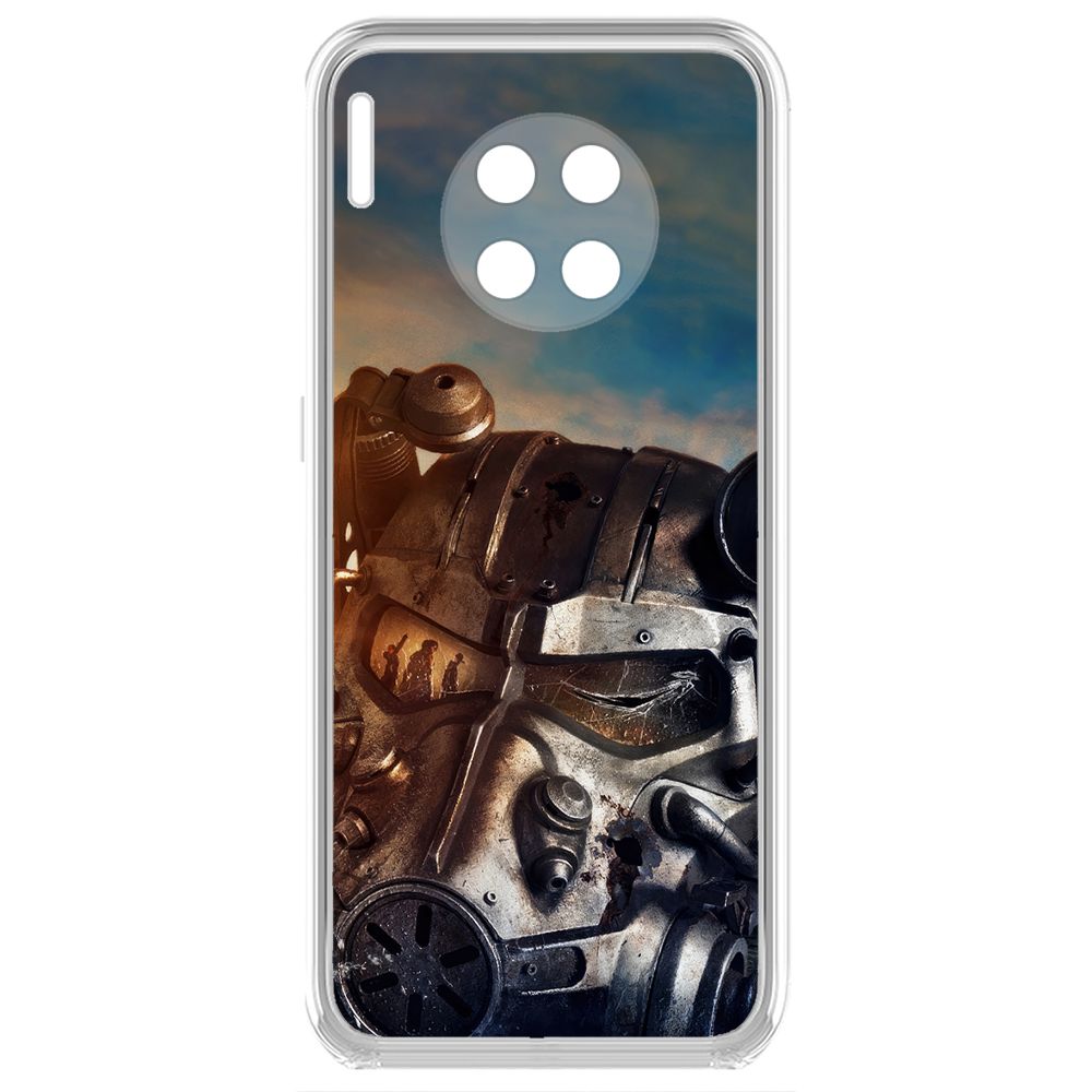 

Чехол-накладка Krutoff Clear Case Фоллаут (Fallout) - Шлем Т-60 для Huawei Mate 30, Прозрачный