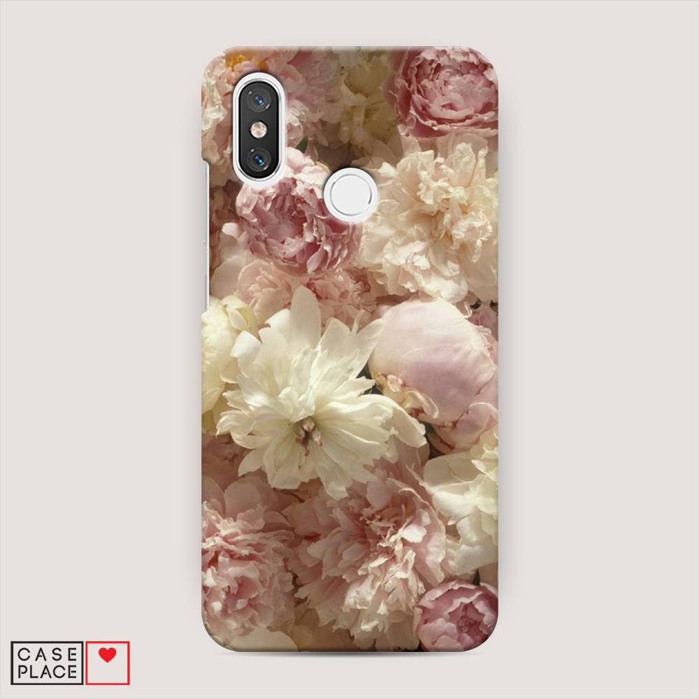

Пластиковый чехол "Пионы светлые" на Xiaomi Mi 8, 33520-6