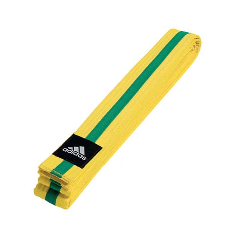 Пояс для единоборств Striped Belt желто-зеленый (длина 260 см)