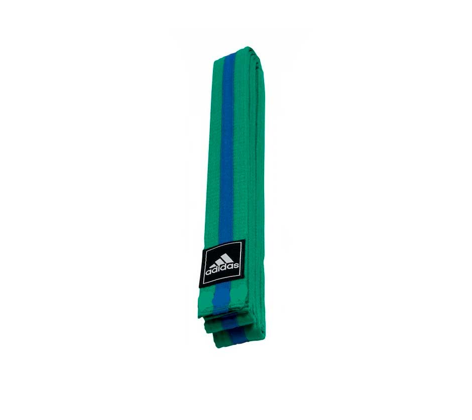 фото Пояс для единоборств striped belt зелено-синий (длина 240 см) adidas