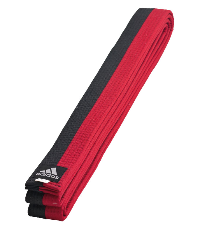 фото Пояс для единоборств half-half poomse belt черно-красный (длина 280 см) adidas