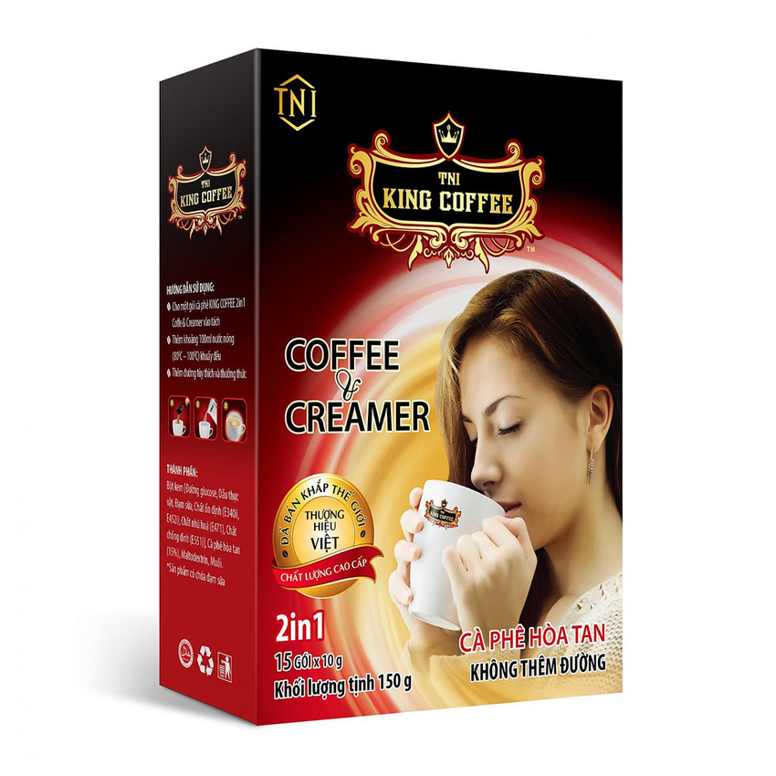 Кофе растворимый King Coffe Coffee and Creamer кофе и сливки, 2 в 1, 15 пакетиков