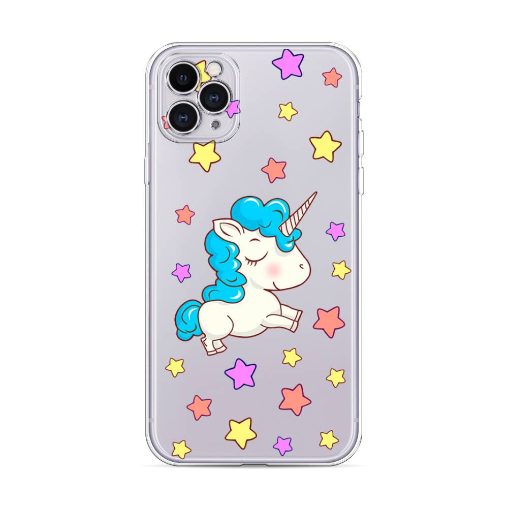 фото Силиконовый чехол "звездный единорог" на apple iphone 11 pro max awog