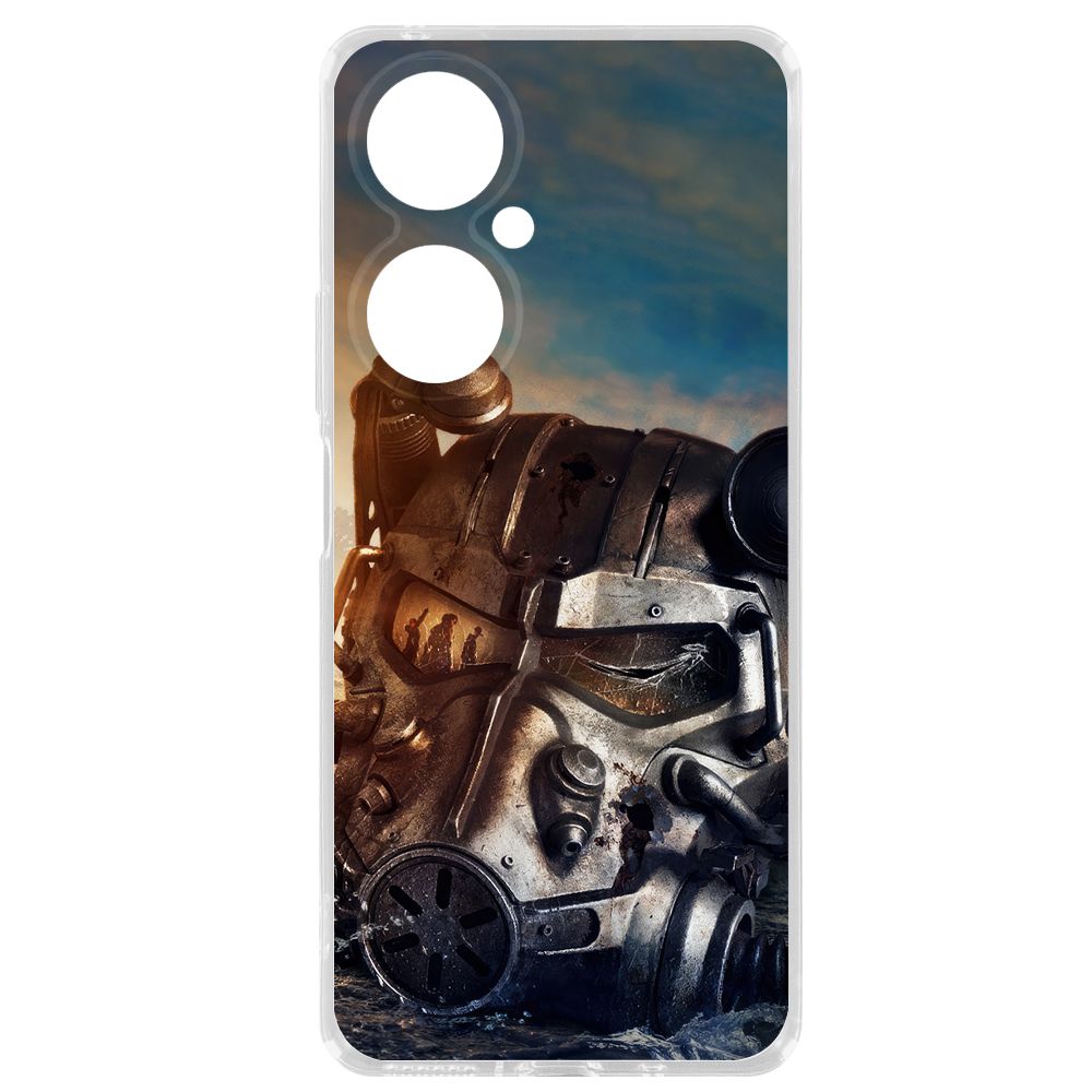 

Чехол-накладка Krutoff Clear Case Фоллаут (Fallout) - Шлем Т-60 для Huawei Nova 11i, Прозрачный
