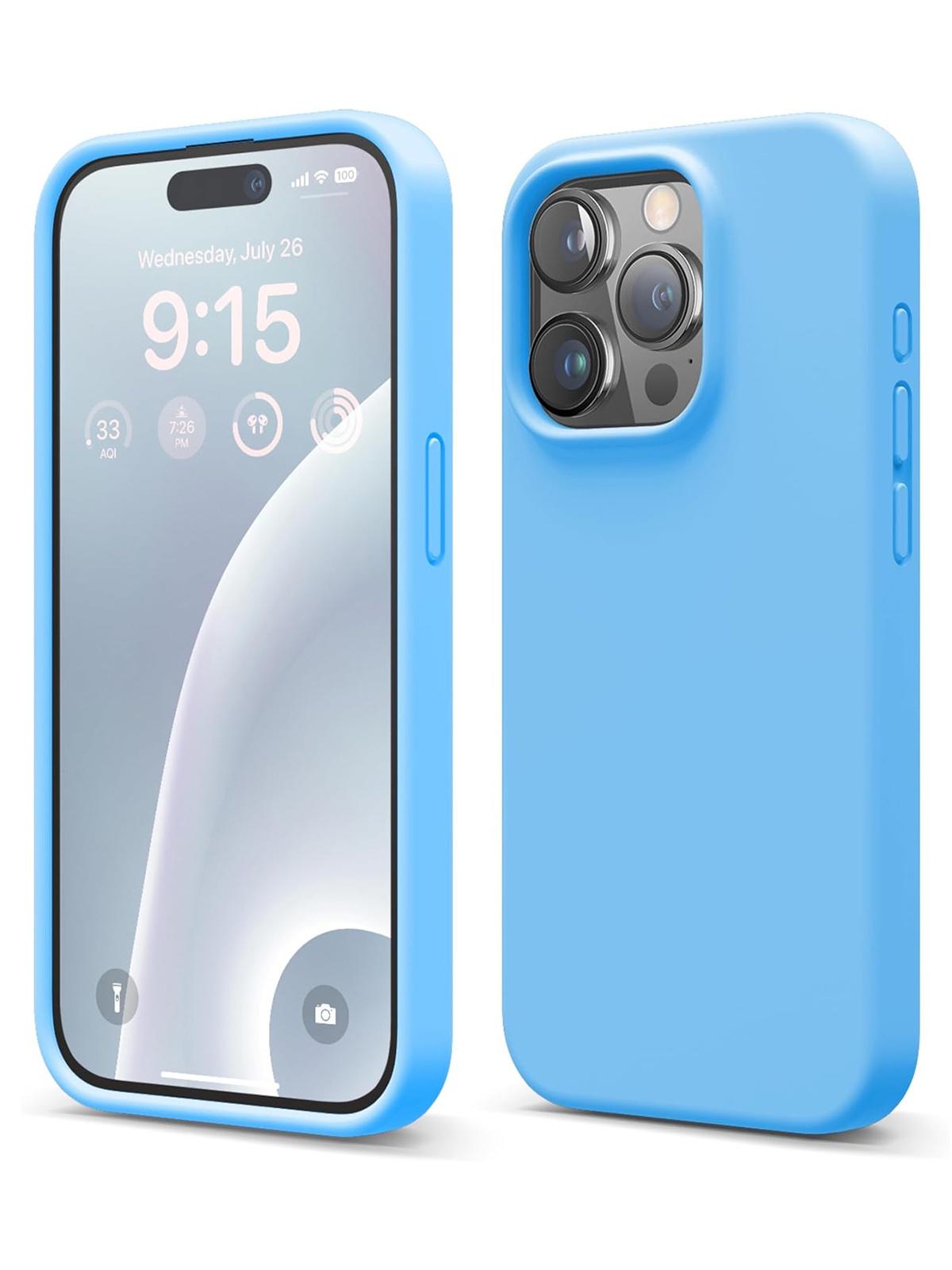 Чехол Elago для iPhone 15 Pro силиконовый с покрытием Soft-touch, синий
